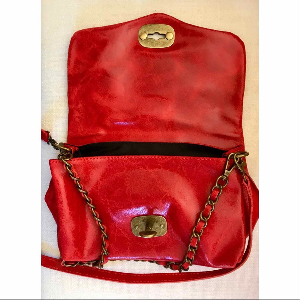 Crossbody Red leather Italian bag